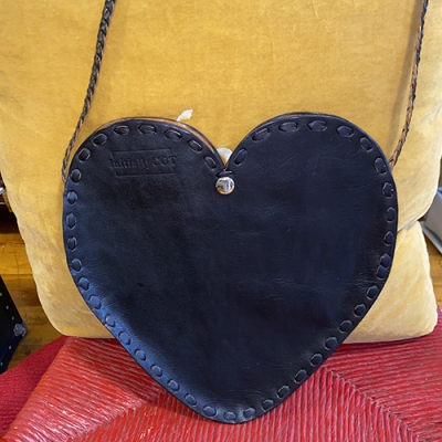 Black Leather Heart Bag!